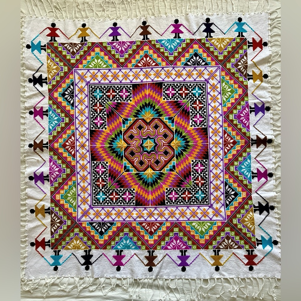 Multicolor Hand made Throw Geometric Design - Picture 5 of 7